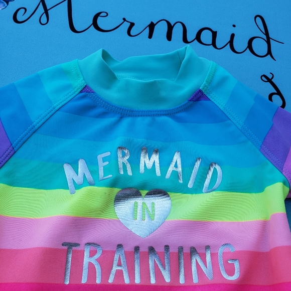 Little Mermaid bathing suit & Mermaid in training top. - Picture 9 of 11